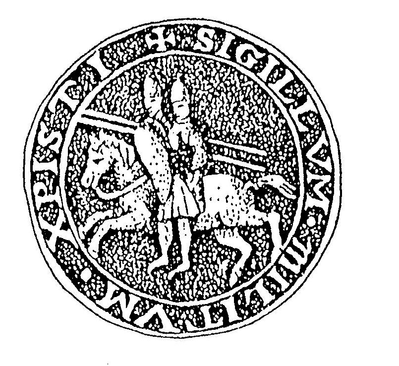 sceau d'Aimé d'Aix. le visiteur cismarin approuve un accord passé entre les Templiers de Bure et les moines de Grancey à propos de leurs manants respectifs, prenant effet au 25 décembre 1190